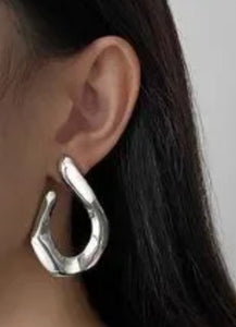 Silver Twisted Hoop earrings