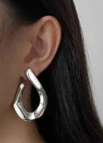 Silver Twisted Hoop earrings