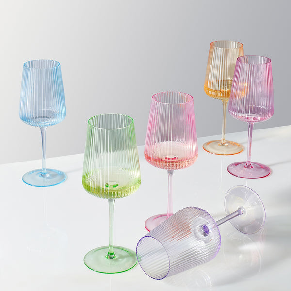 Ripple Pastel 19oz Wine Glasses - Assorted Colors