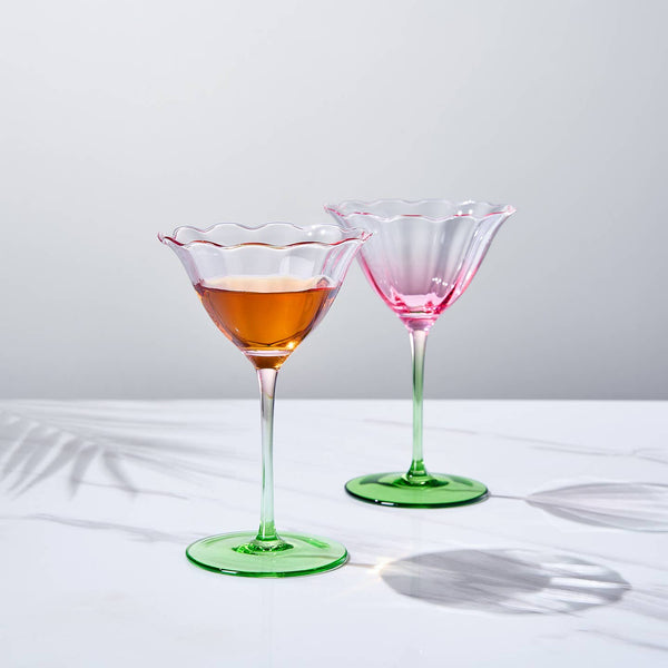 Tulip Shaped Champagne Coupe - Set of 2