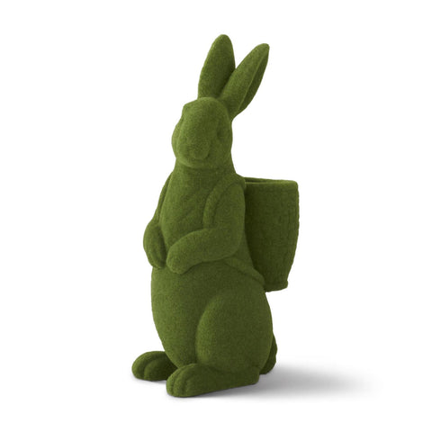 Mossy Green Flocked Rabbit - 30in