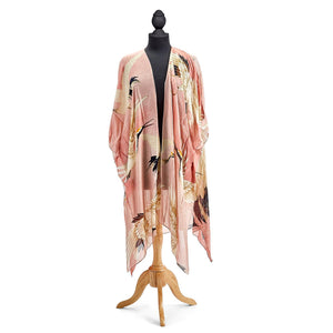 Pink Heron Long Kimono