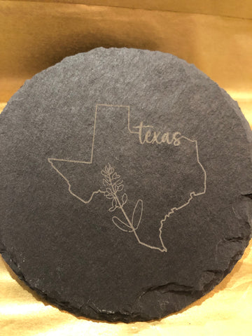 Custom Slate Coaster- Texas Bluebonnet