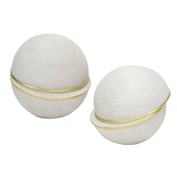 Latta White Quartz Sand Statuaries - Set of 2