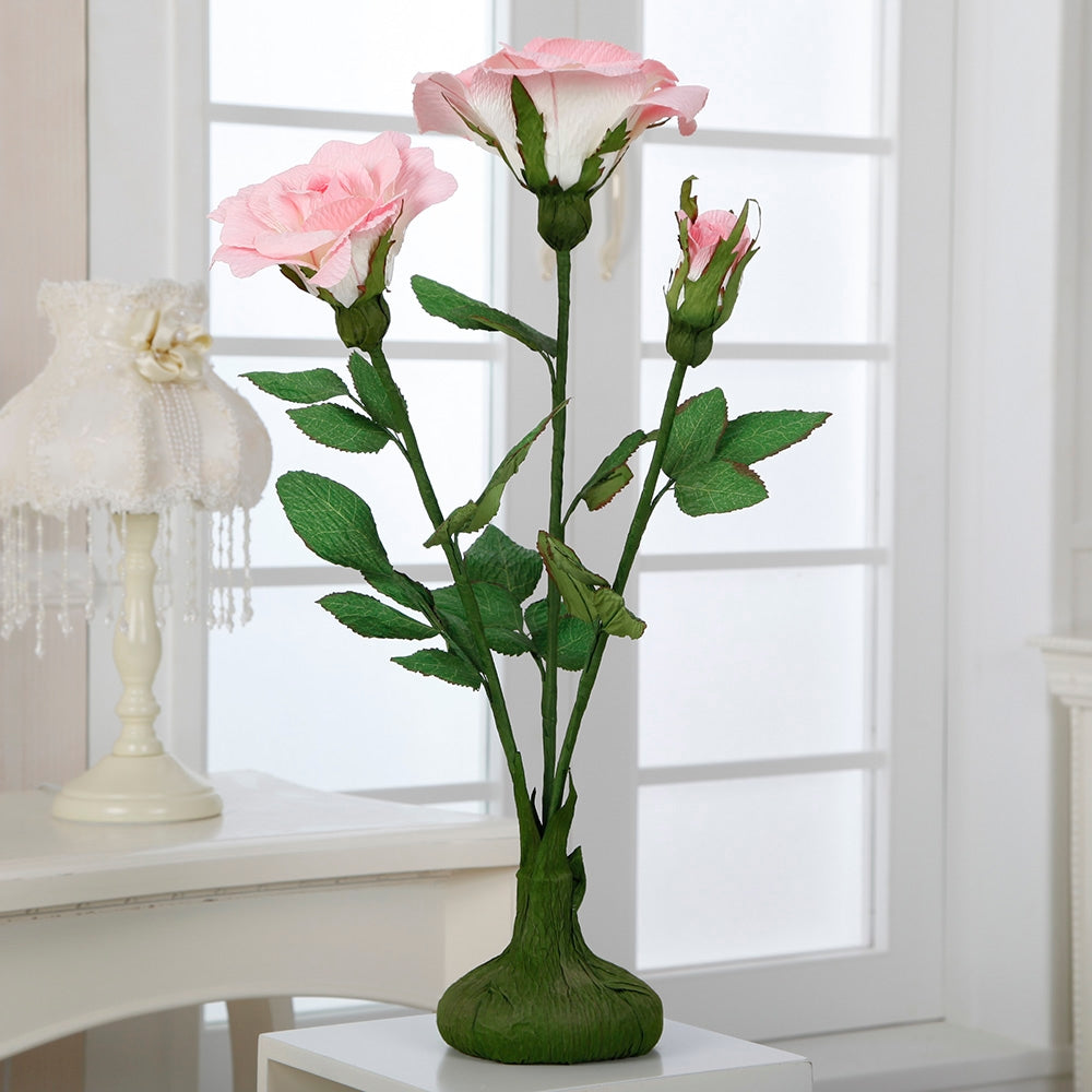 Standing Artificial Roses 23" - Pink