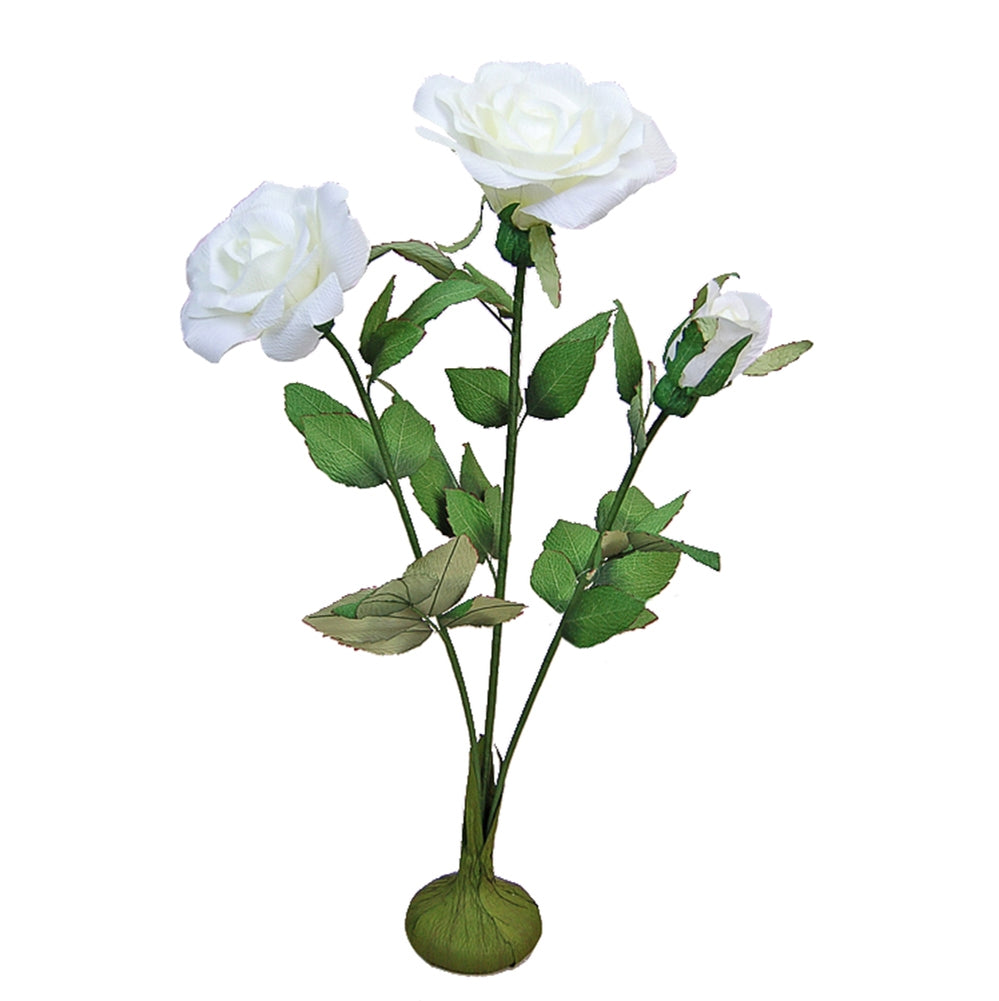 Standing Artificial Roses 45" - White