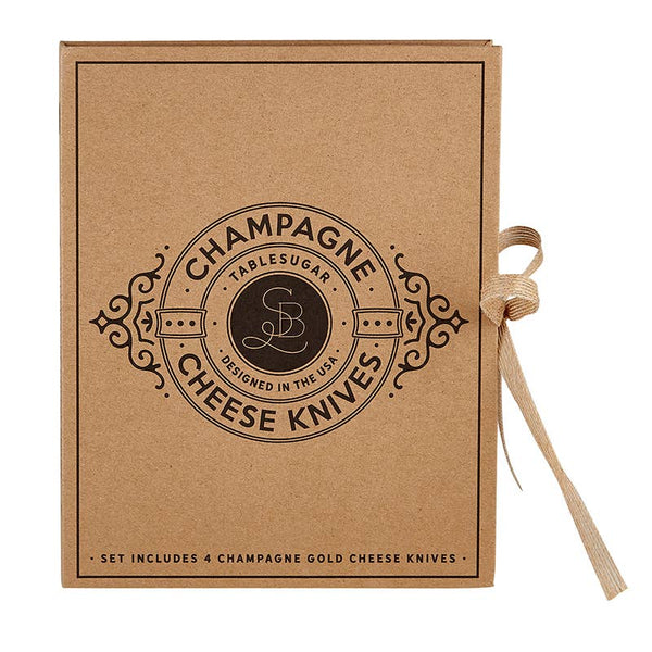 Champagne Gold Cheese Knives Book Box