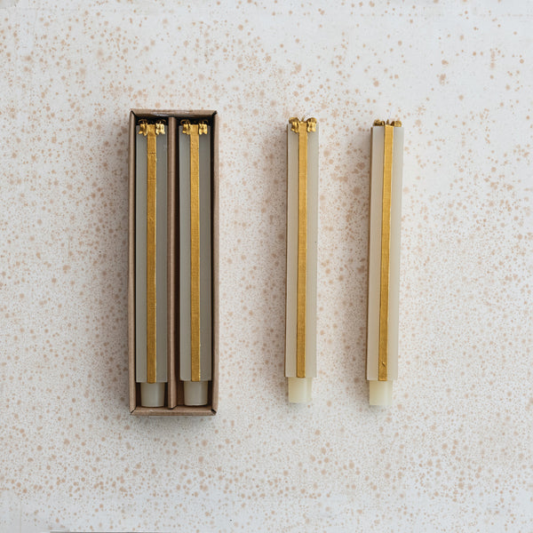 Present Shaped Taper Candles - Set of 2