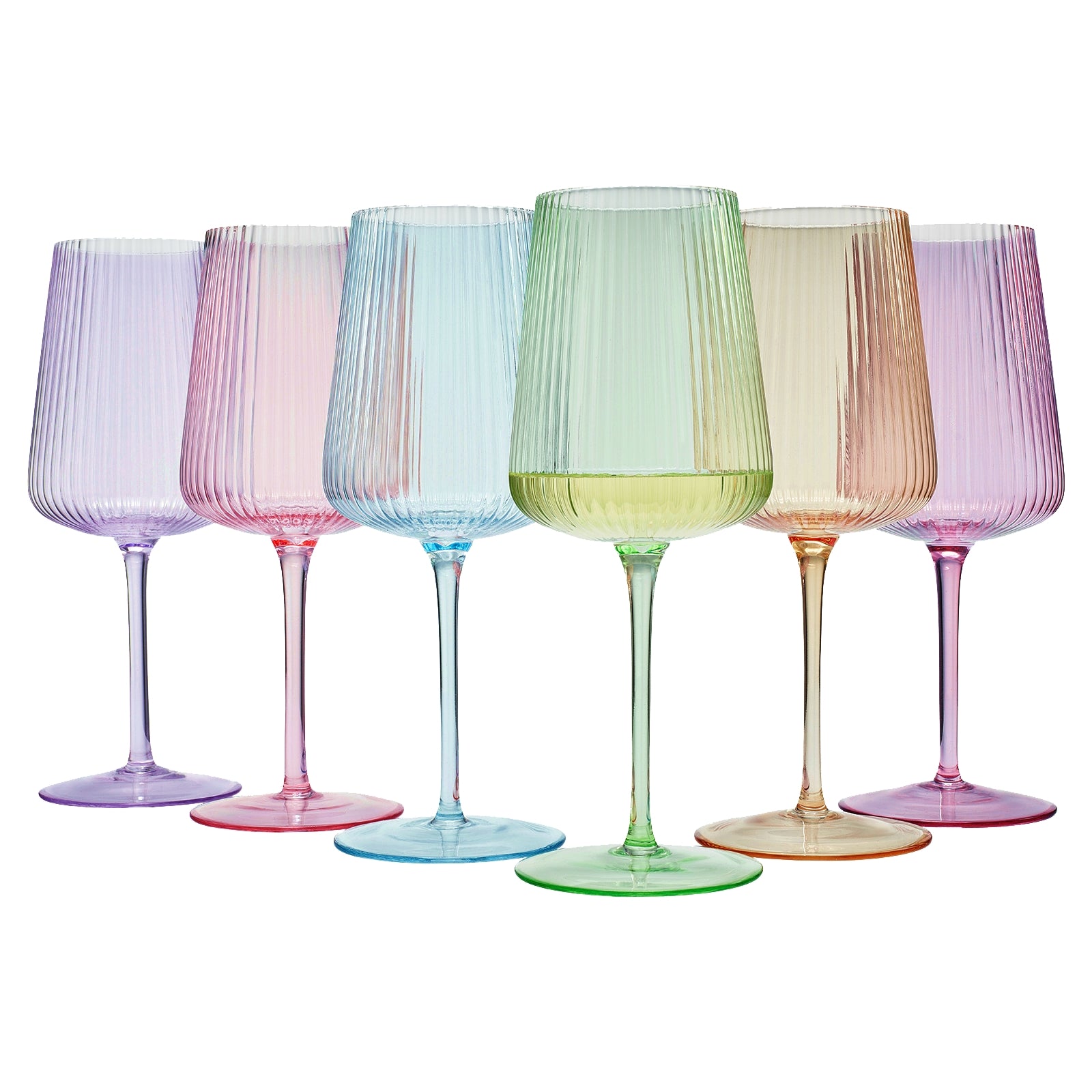 Ripple Pastel 19oz Wine Glasses - Assorted Colors