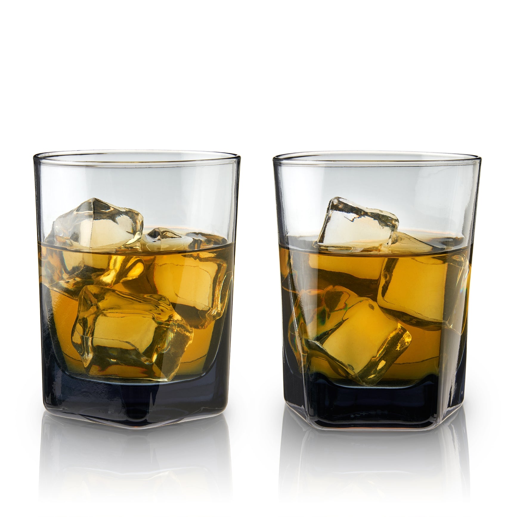 Double Old Fashioned Crystal Glasses - Smoke - Set of 2