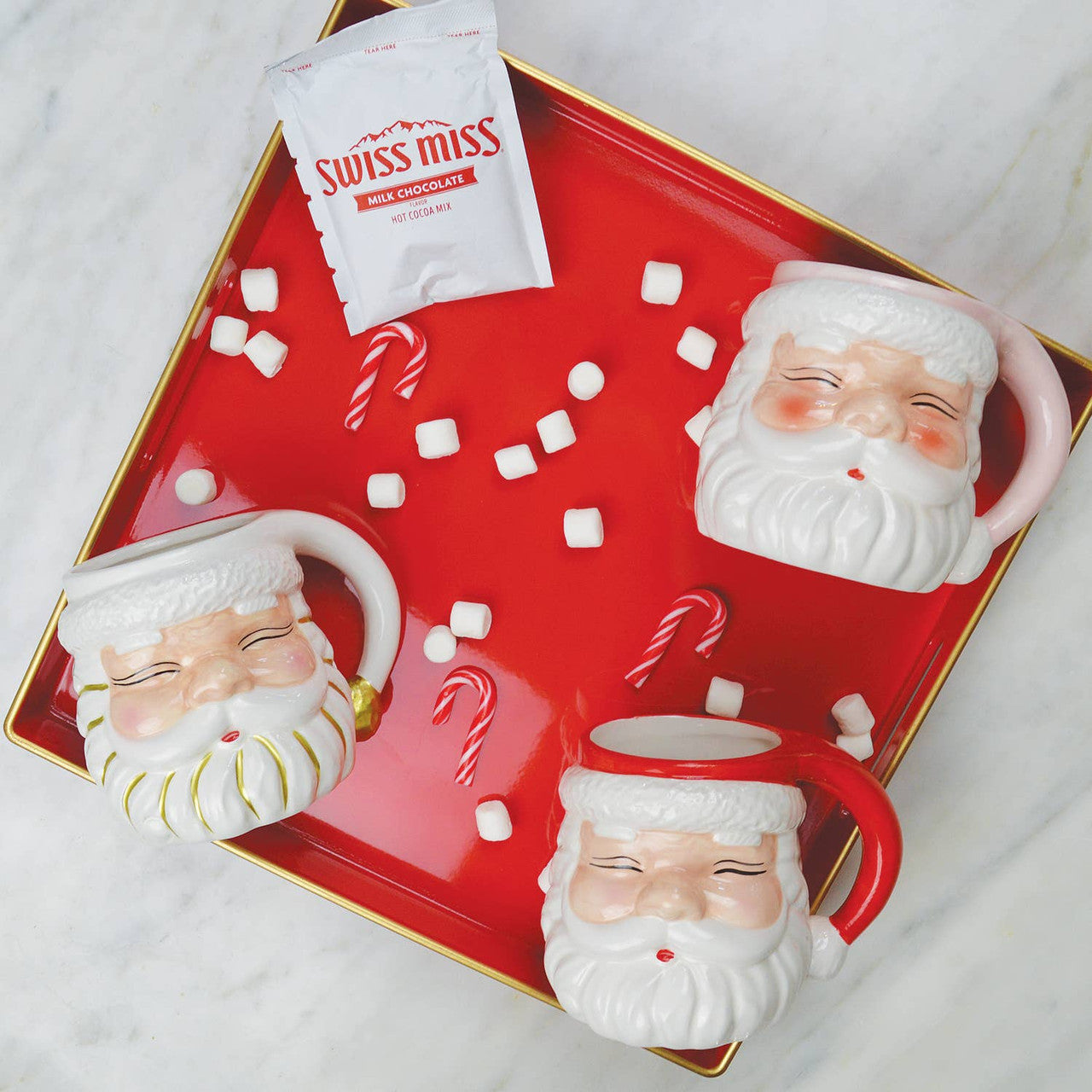 Santa Mug - White & Gold