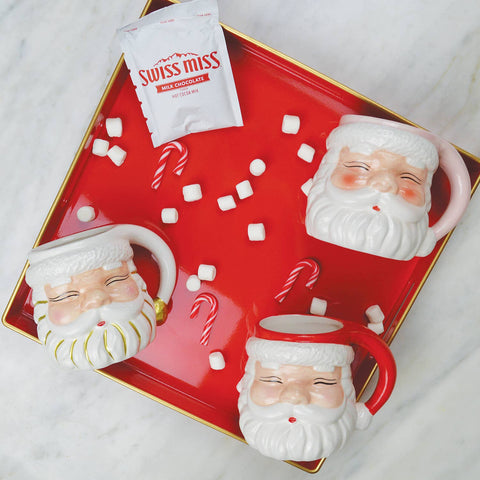 Santa Mug - White & Gold