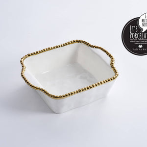 Square Baking Dish Gold Trim