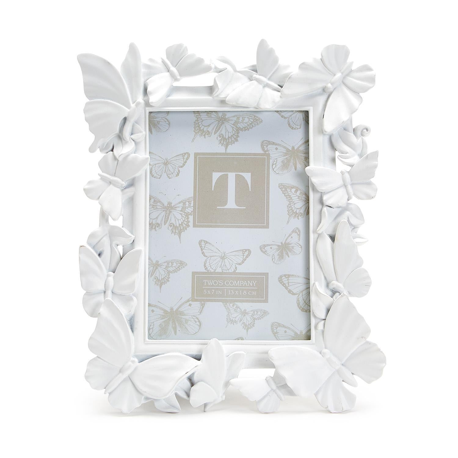 White Butterfly 5"x7" Photo Frame