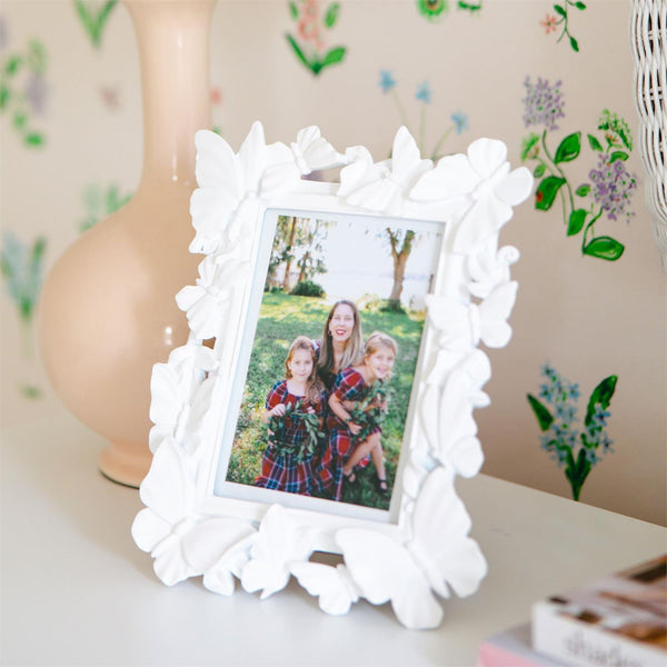 White Butterfly 5"x7" Photo Frame