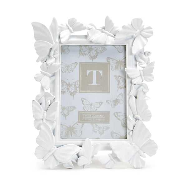 White Butterfly 5"x7" Photo Frame