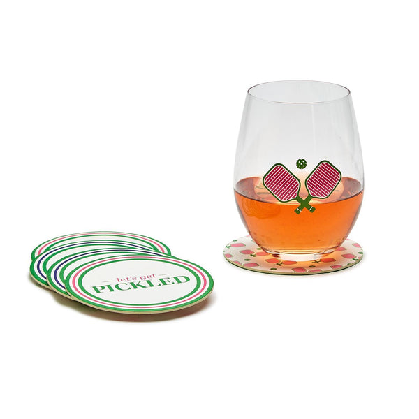 Pickleball Paper Coasters Gift Box - Set of 24