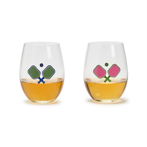 Pickleball Stemless Wine Glasses