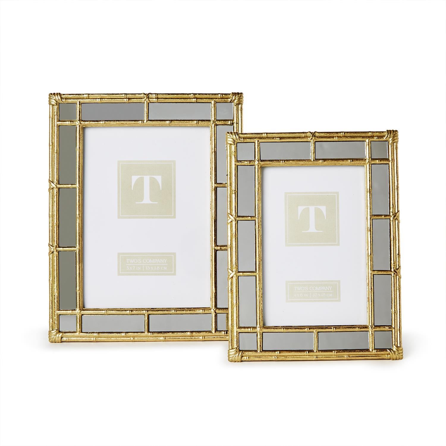Bamboo Gold Mirrored Frame - Assorted Sizes