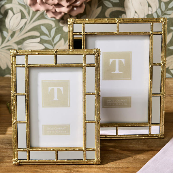 Bamboo Gold Mirrored Frame - Assorted Sizes