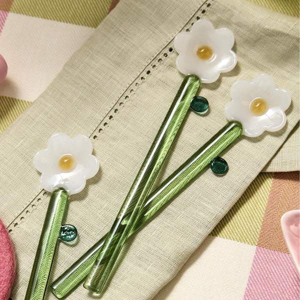 Daisy Flower Stirrers - Set of 4