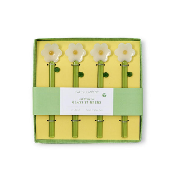 Daisy Flower Stirrers - Set of 4