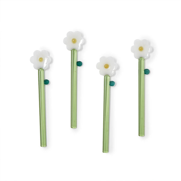 Daisy Flower Stirrers - Set of 4