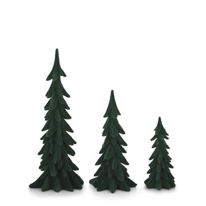 Green Velvet Christmas Trees - Small