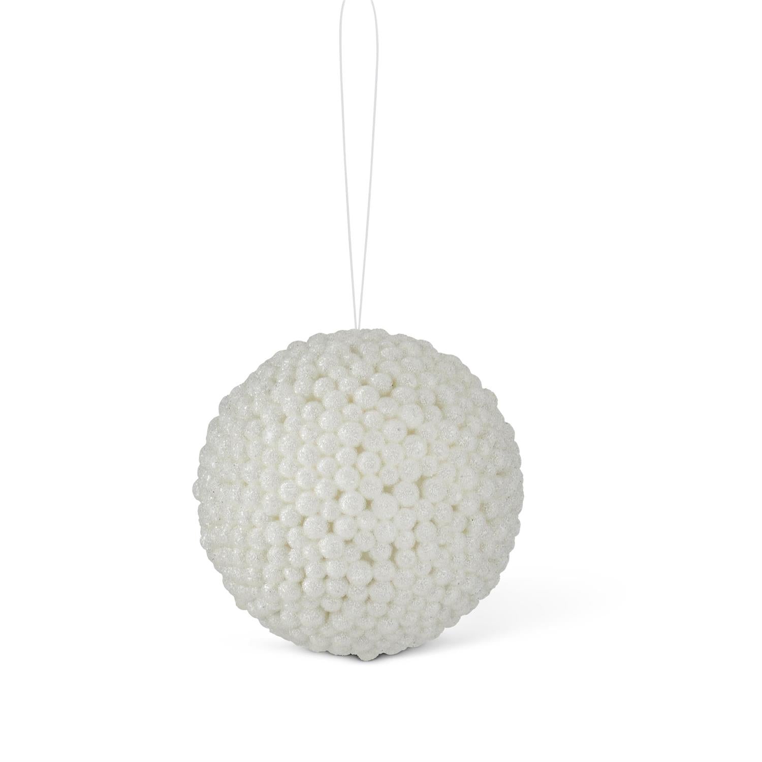 Icy White Berry Ball Ornament - 4.25in