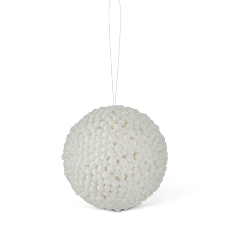 Icy White Berry Ball Ornament - 4.25in