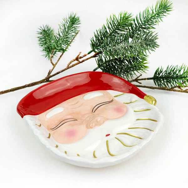 Santa Dessert Plate - Red