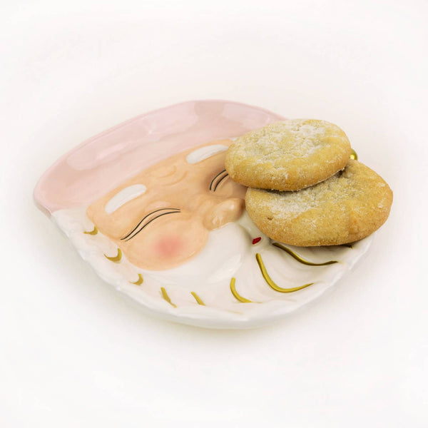 Santa Dessert Plate - Pink