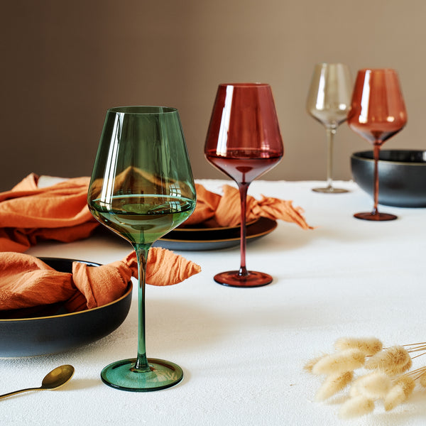Colored Crystal Wine Glasses 18oz - Assorted Colors