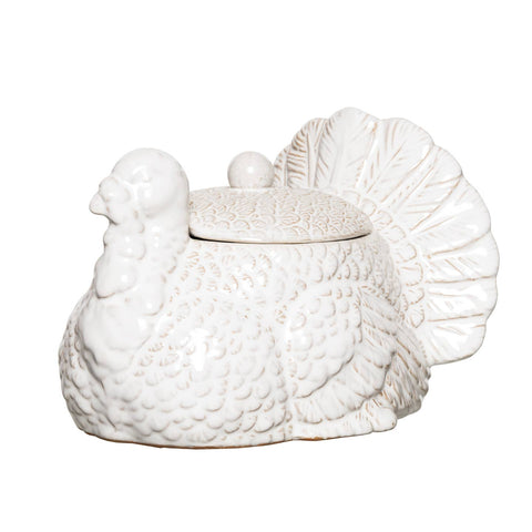 White Turkey Thanksgiving Cookie Jar