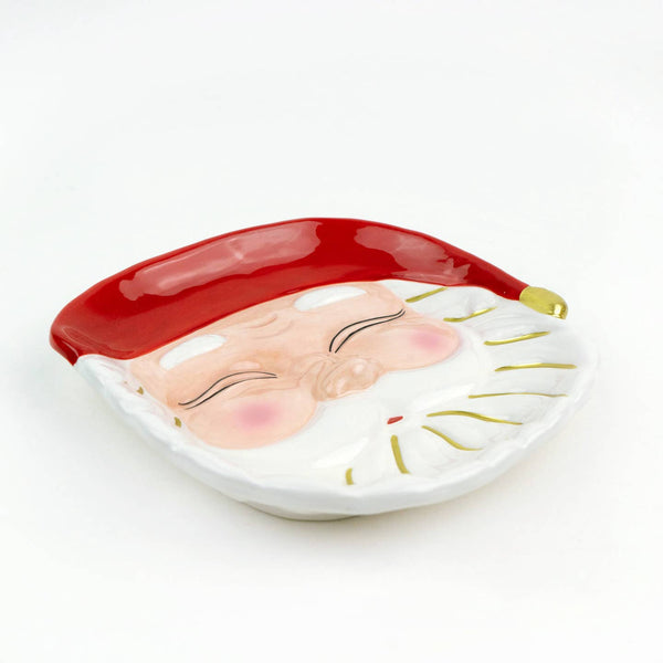 Santa Dessert Plate - Red