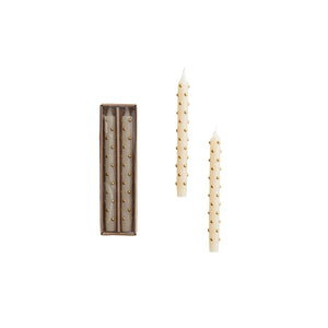 Gold Dot Taper Candles - Set of 2
