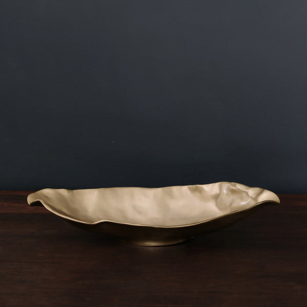 Medium Long Oval Bowl Maia Gold (Sierra Modern Metalware)