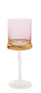 Pink Gold Ring Wine Glasses - Set of 2