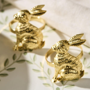 Gold Bunny Napkin Ring