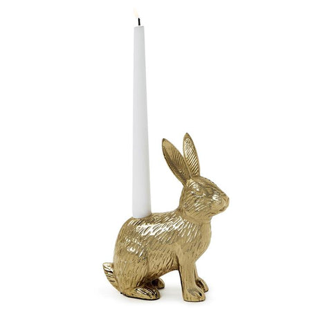 Golden Rabbit Taper Candleholder
