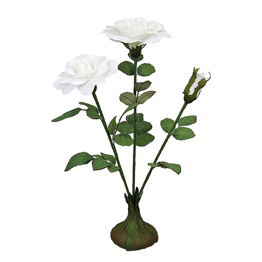 Standing Artificial Roses 23" - White