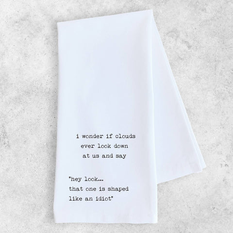 I Wonder If Clouds Tea Towel
