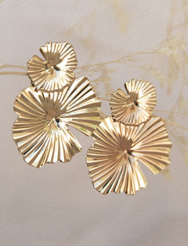 Gold Flower Petal earrings