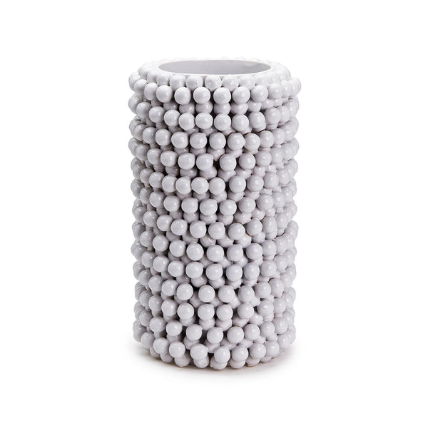 Pompom Decorative Cylinder Vase- Ceramic