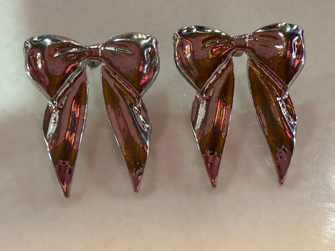 Silver Bow Earrings