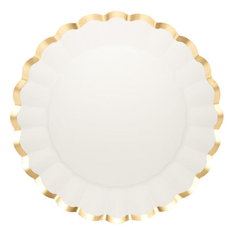 Wavy Charger Plate - White & Gold