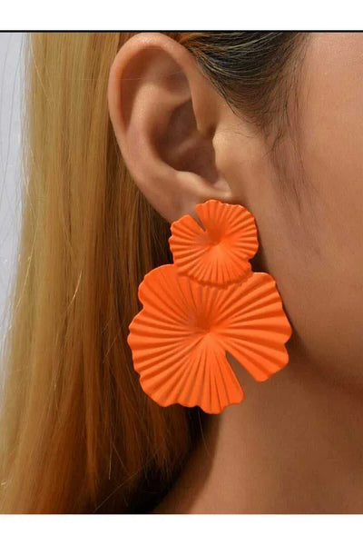 Orange Muted Flower Earrings