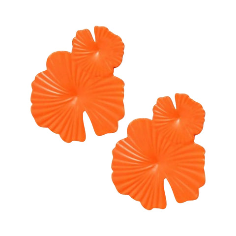 Orange Muted Flower Earrings