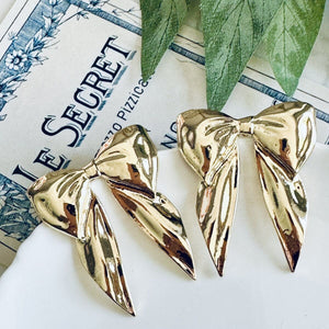 Gold Bow Earrings