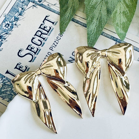 Gold Bow Earrings